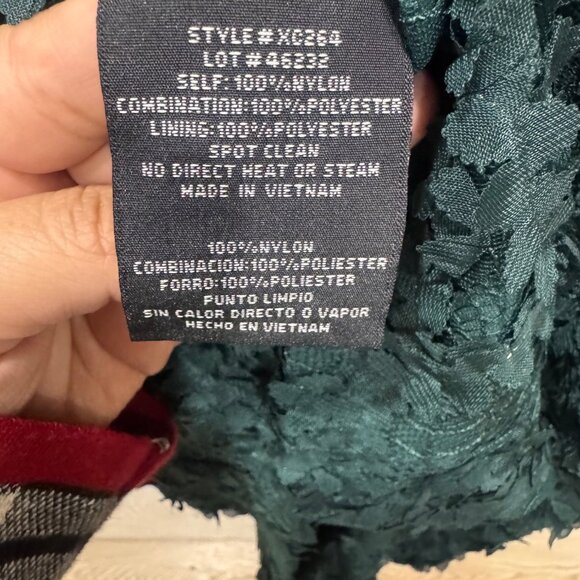 X By Xscape Green Lace Floral Long Sleeve Midi Dress Size 10 - Picture 3 of 5